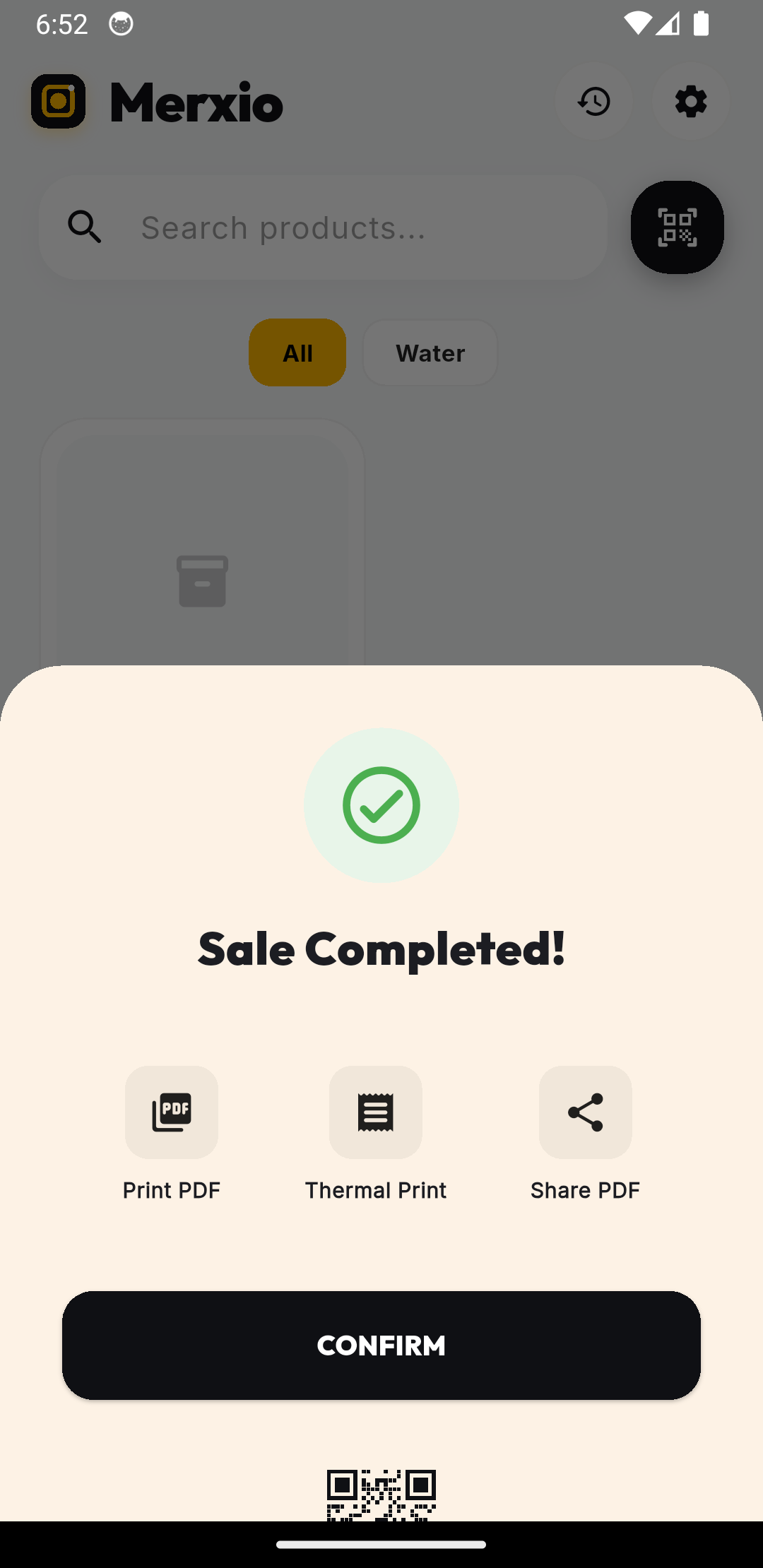 Receipt Screen
